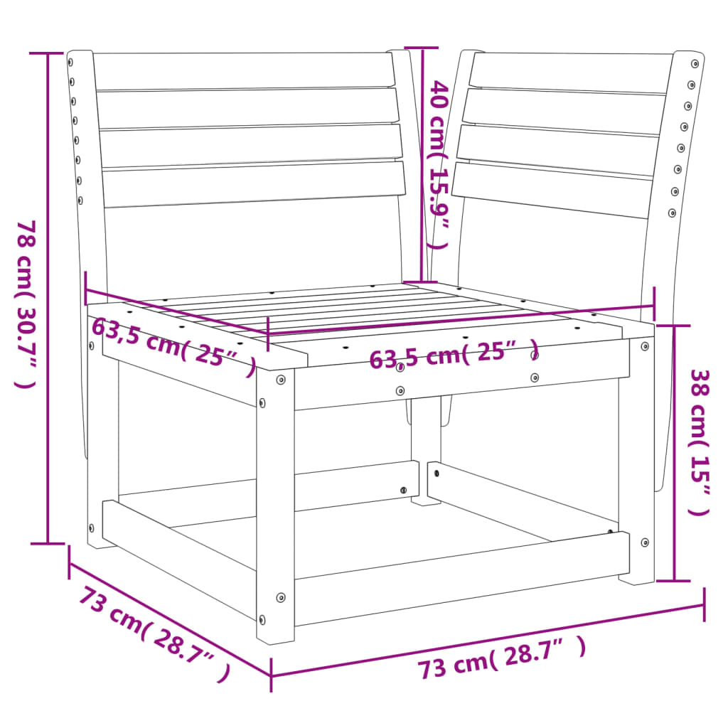 Garden Sofa | White | Solid Pine Wood | Small | Modular | Garden Sofa