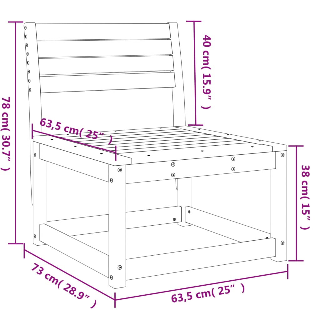 Garden Sofa | White | Solid pine wood | Standard | Modular | Garden Sofa