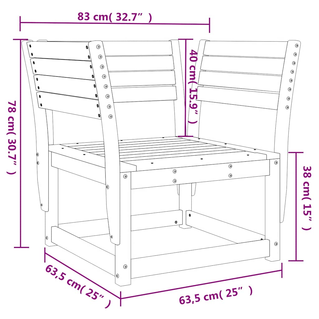Garden Chair Solid Wood Douglas