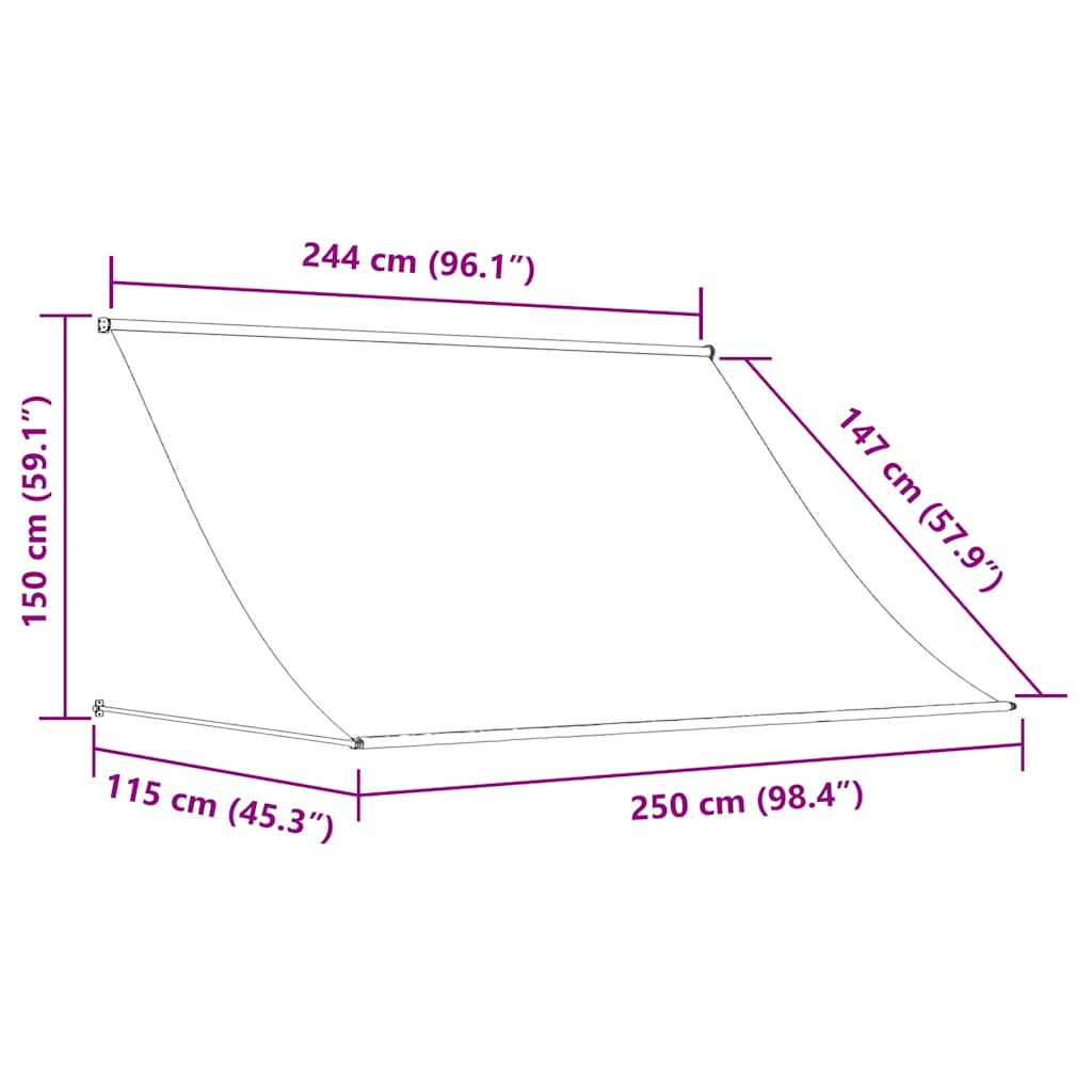Retractable Awning Anthracite 250x150 cm Fabric and Steel