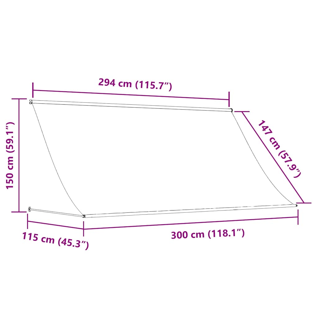 Retractable Awning Anthracite 300x150 cm Fabric and Steel