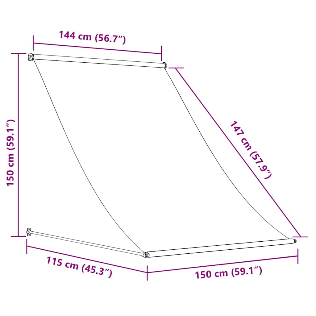 Retractable Awning Cream 150x150 cm Fabric and Steel