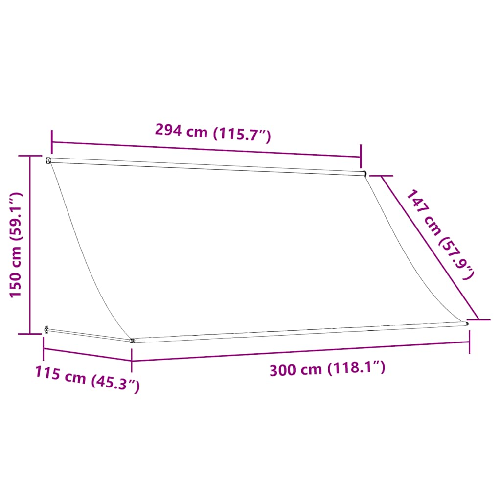 Retractable Awning Cream 300x150 cm Fabric and Steel