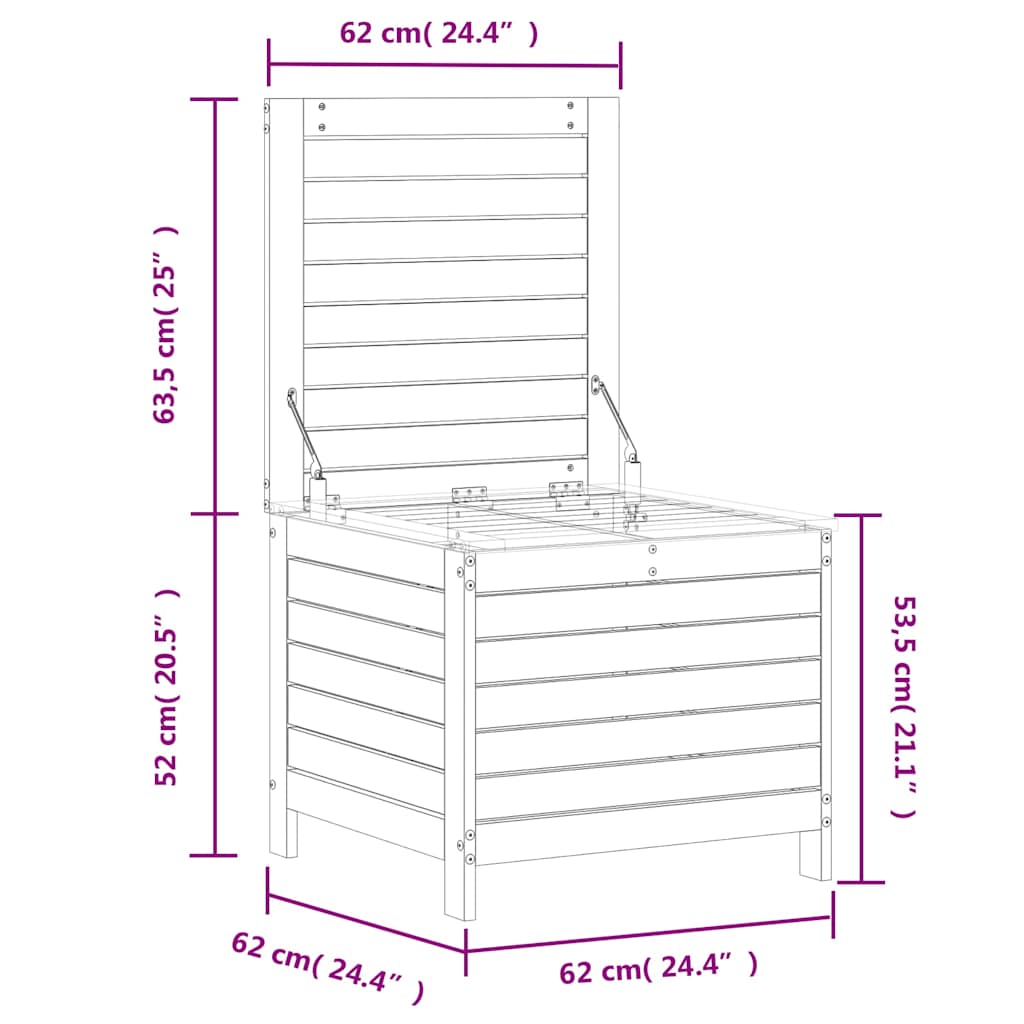 Garden Footstool 62x63,5x53,5 cm Solid Wood Douglas