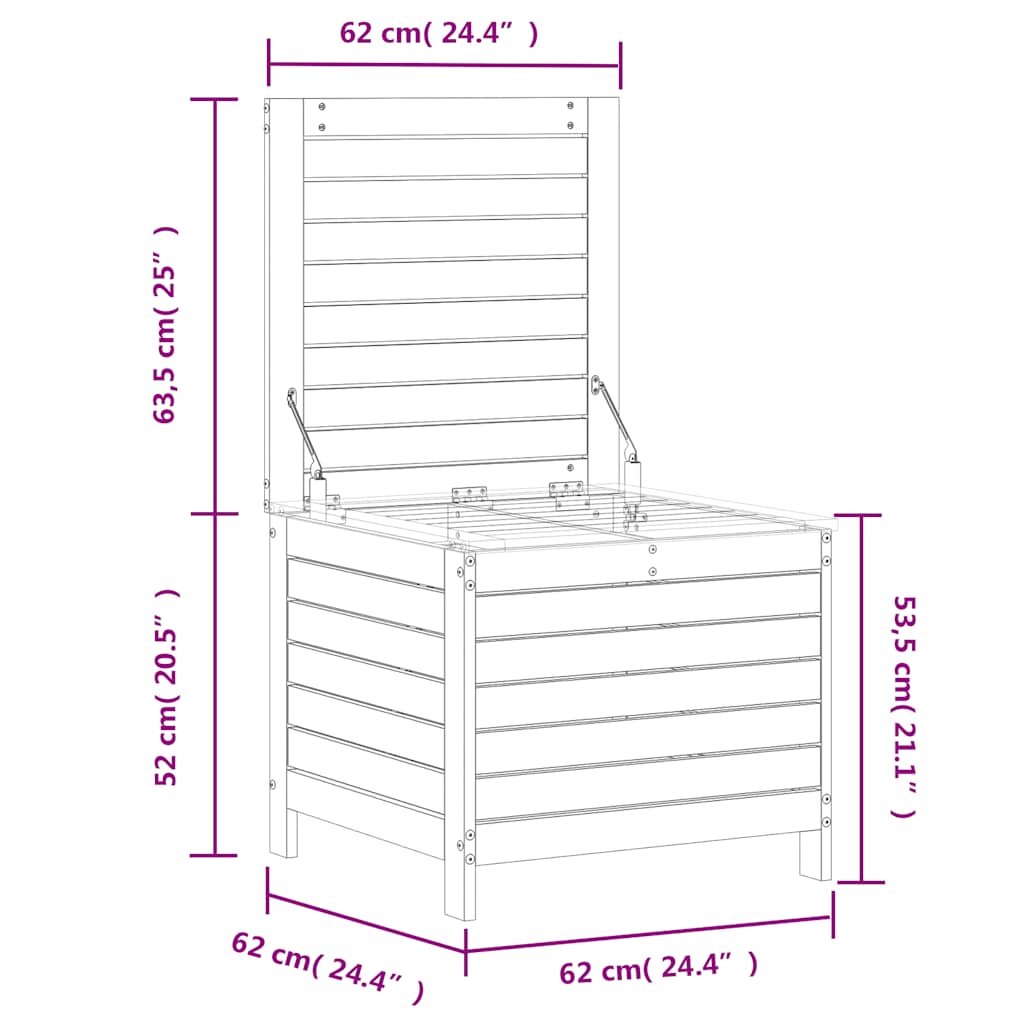 Garden Footstool 62x63,5x53,5 cm Impregnated Wood Pine