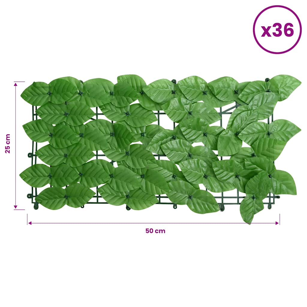 Balcony Privacy Screen with Green Leaves 300x150 cm