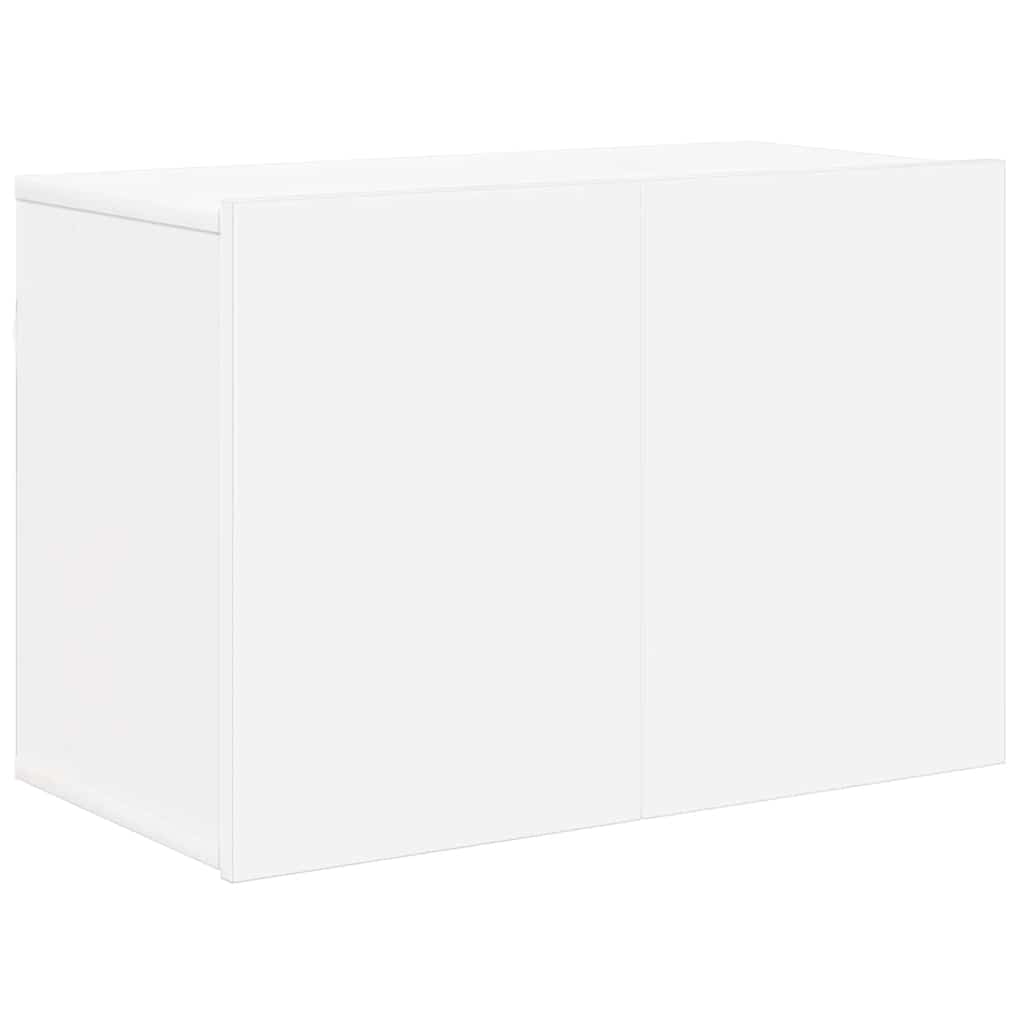 5 Piece TV Wall Units White Engineered Wood