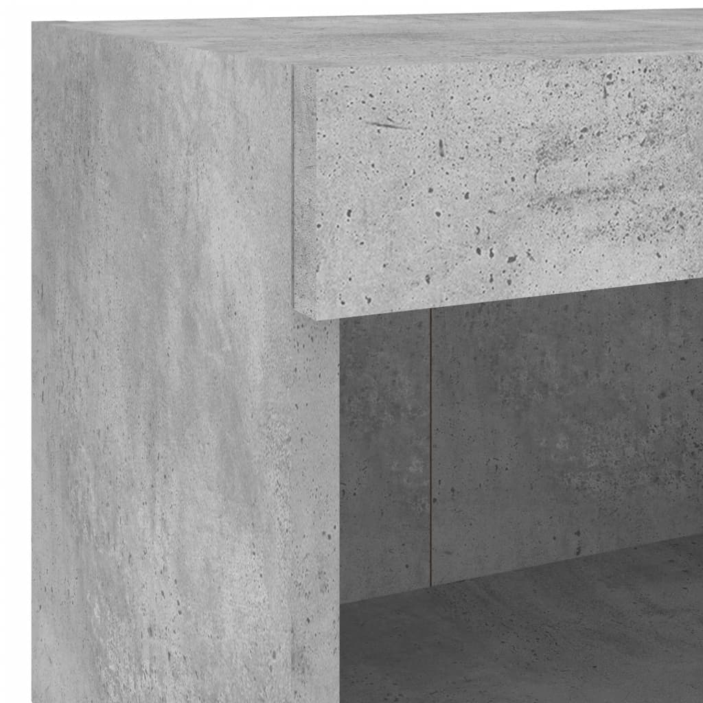 5 Piece TV Wall Units with LED Concrete Grey Engineered Wood