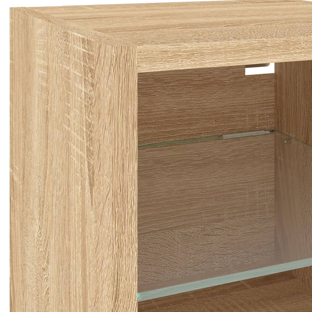 6 Piece TV Wall Units with LED Sonoma Oak Engineered Wood