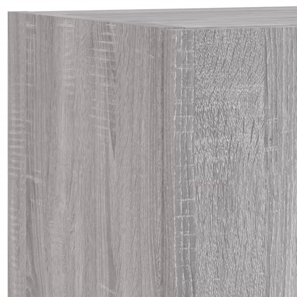 4 Piece TV Wall Units with LED Grey Sonoma Engineered Wood