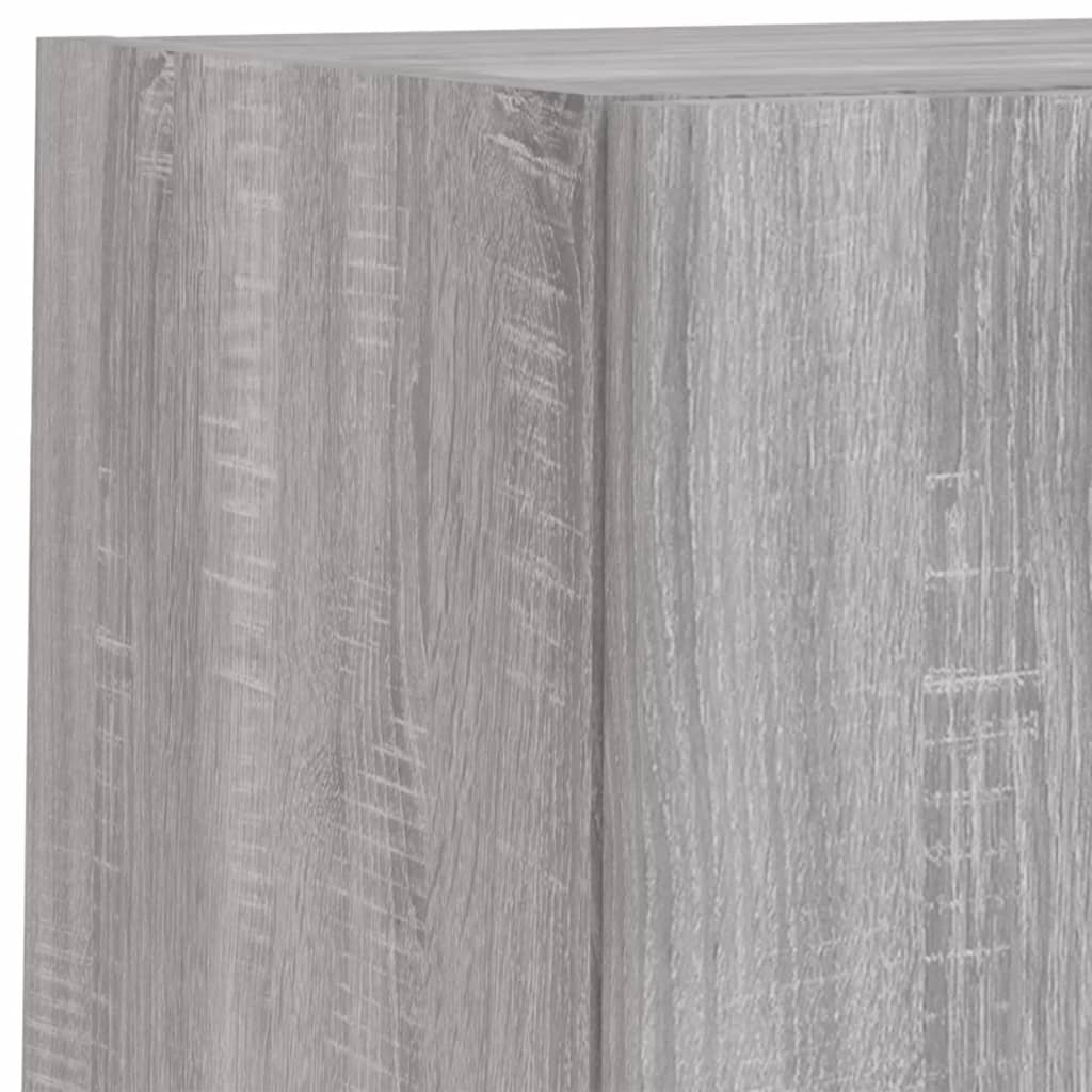 4 Piece TV Wall Units with LED Grey Sonoma Engineered Wood