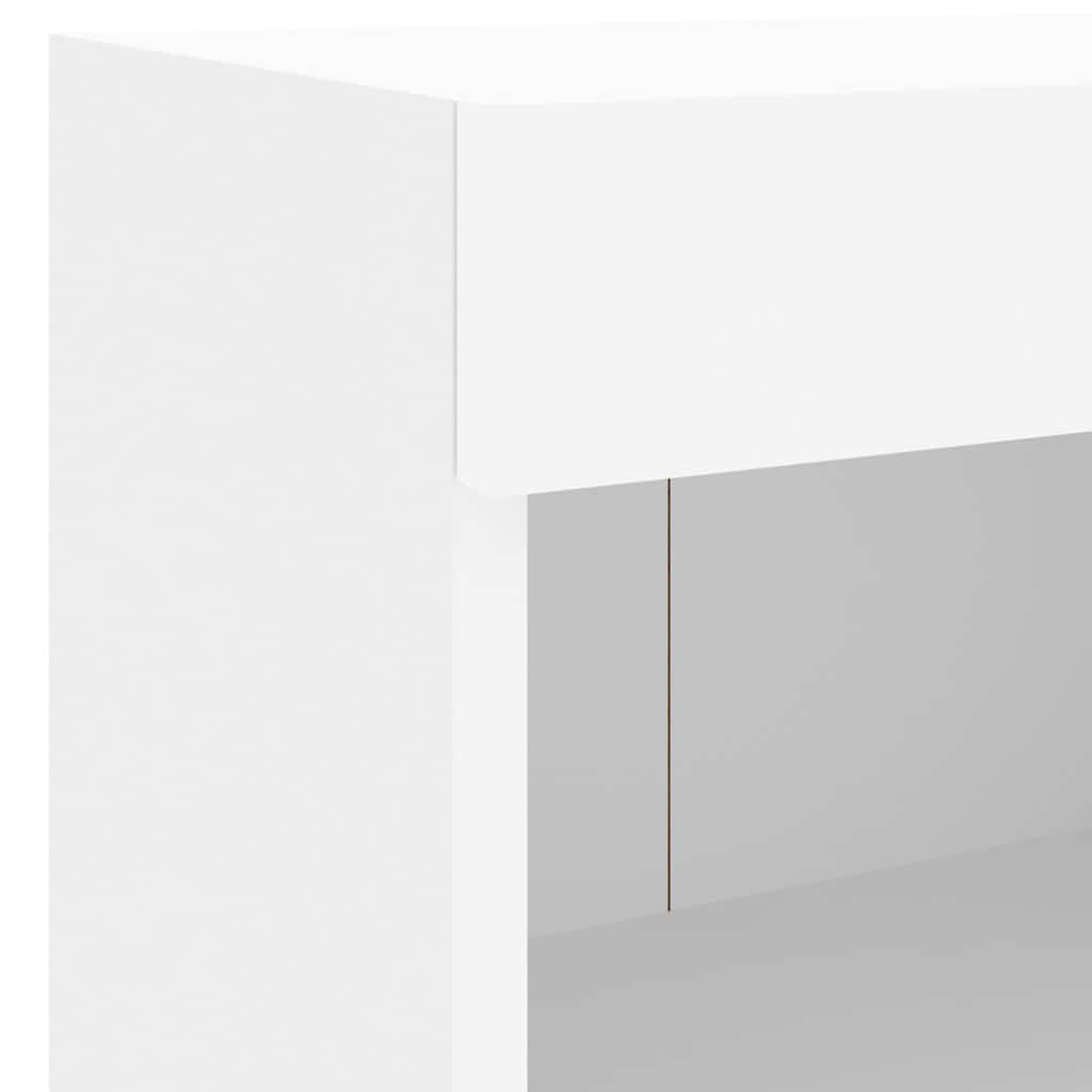 8 Piece TV Wall Units with LED White Engineered Wood