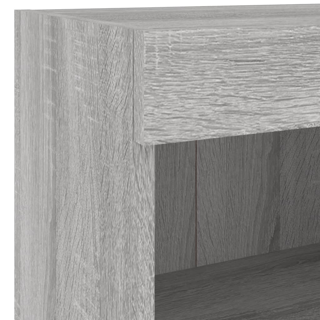 5 Piece TV Wall Units with LED Grey Sonoma Engineered Wood