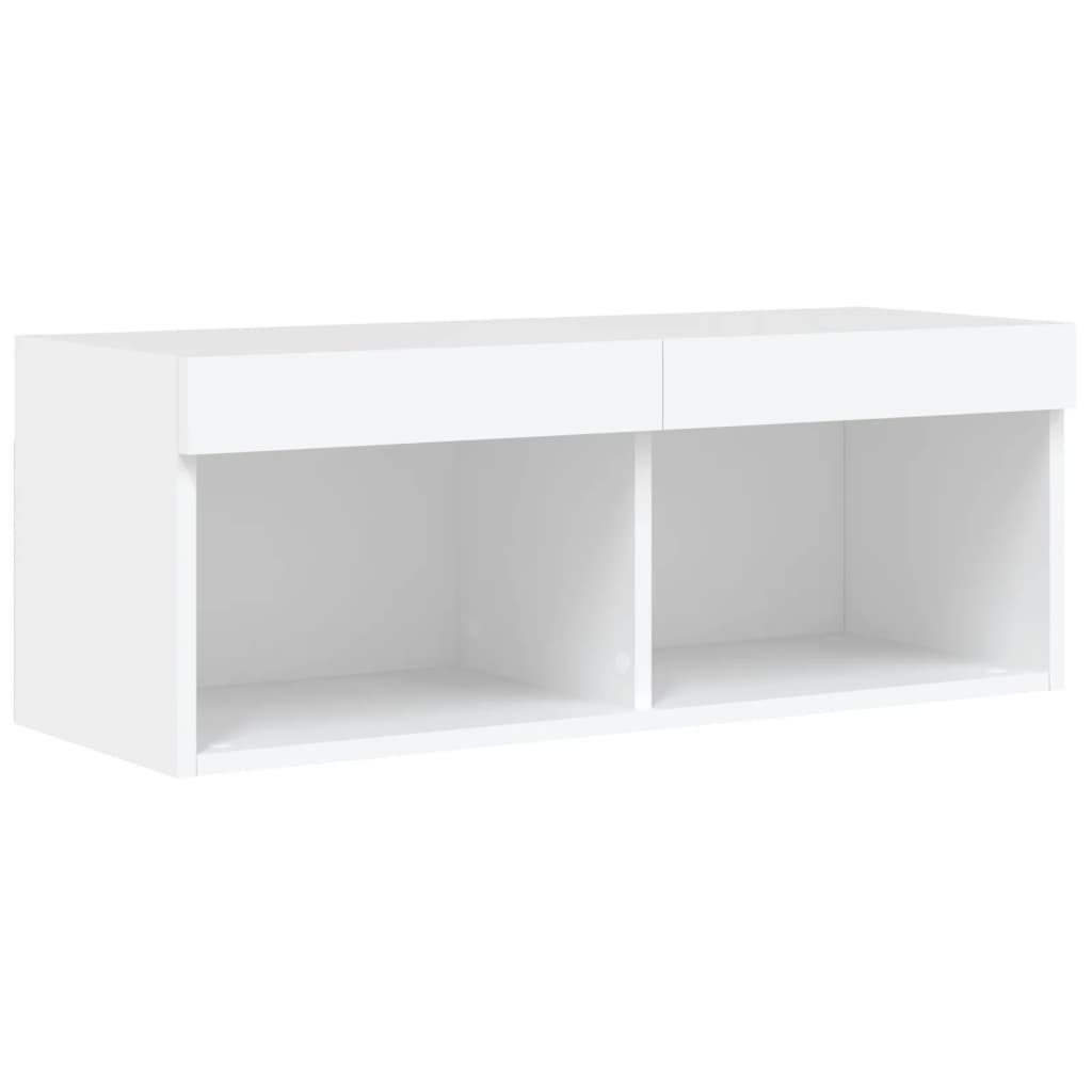 6 Piece TV Wall Units with LED White Engineered Wood
