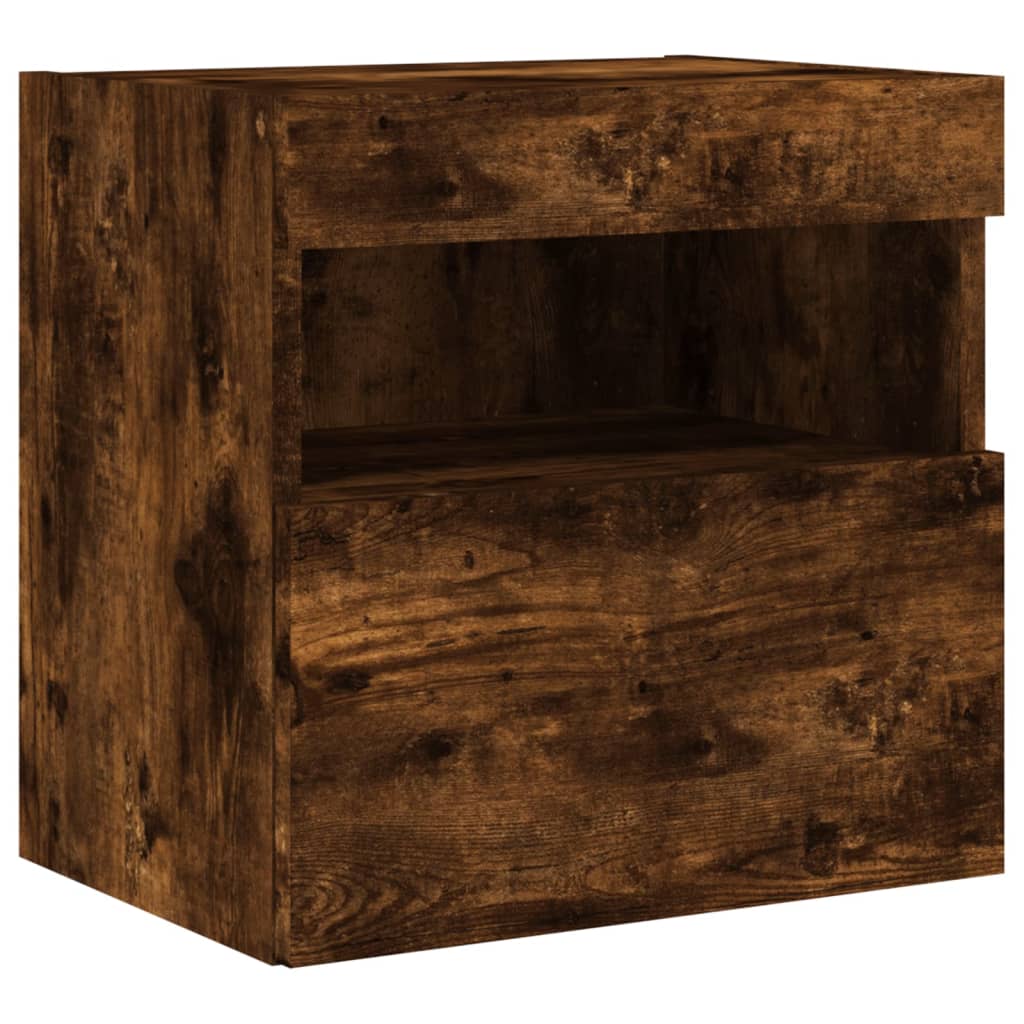 6 Piece TV Wall Units with LED Smoked Oak Engineered Wood