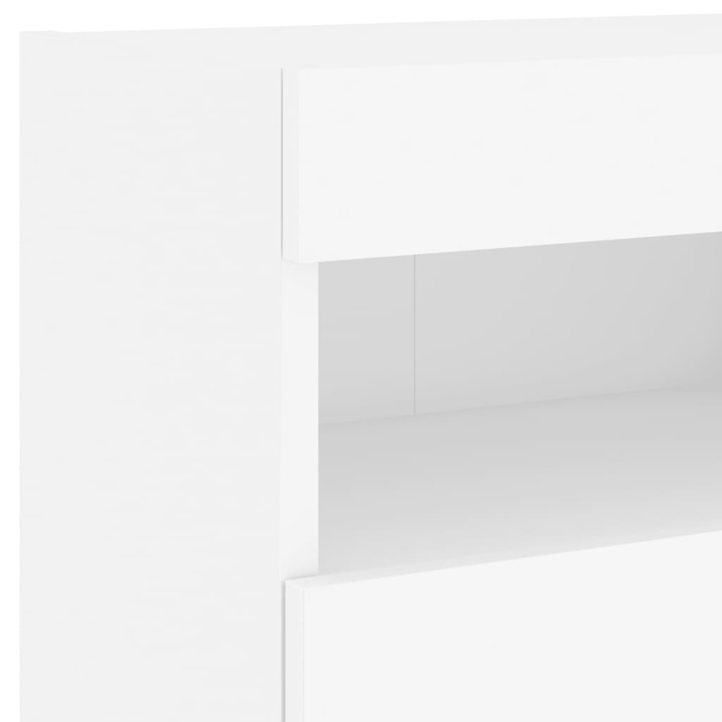 5 Piece TV Wall Units with LED White Engineered Wood