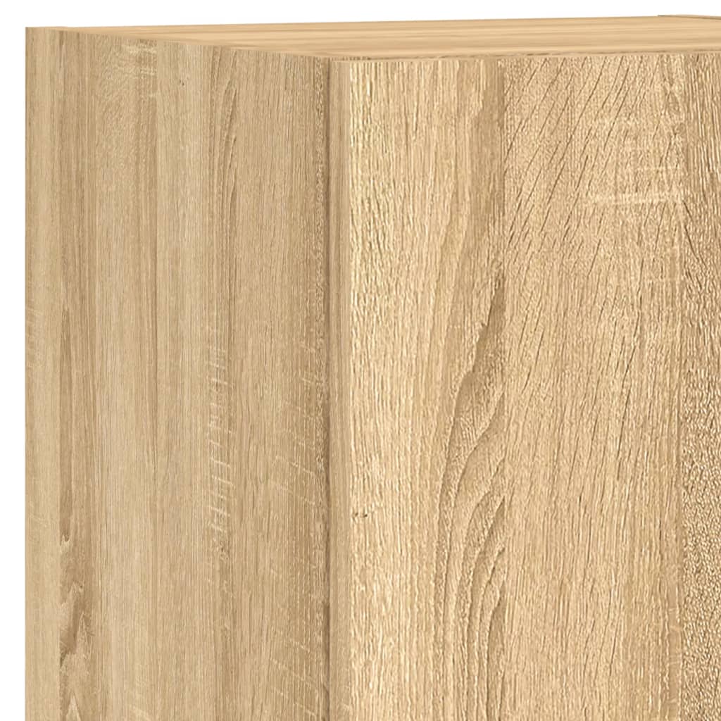8 Piece TV Wall Cabinet Set with LED Lights Sonoma Oak