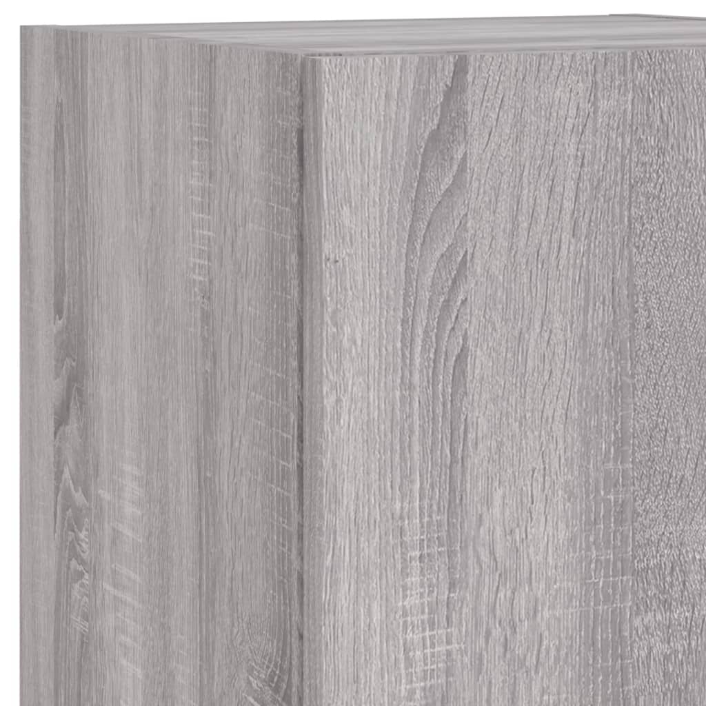 8 Piece TV Wall Cabinet Set with LED Lights Grey Sonoma