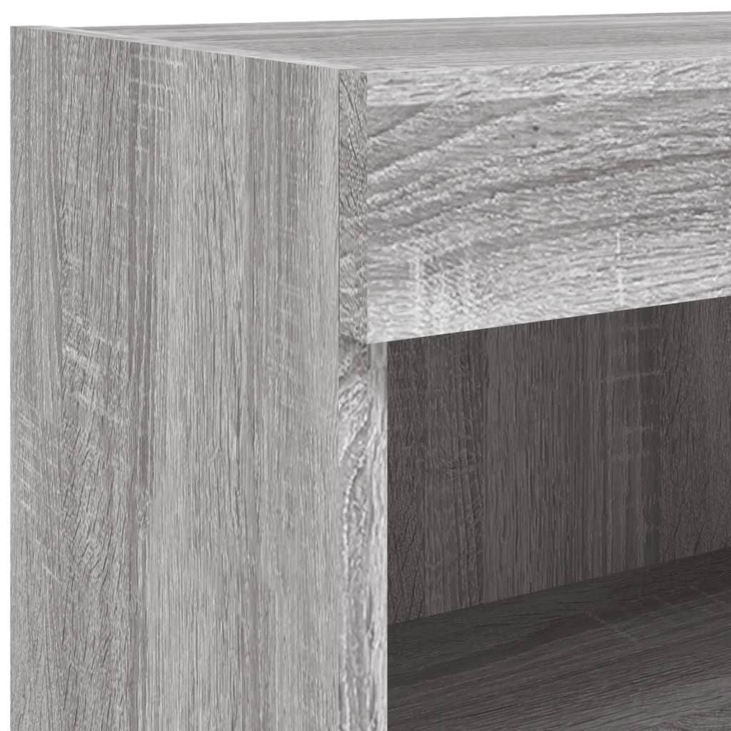 7 Piece TV Wall Cabinet Set with LED Lights Grey Sonoma