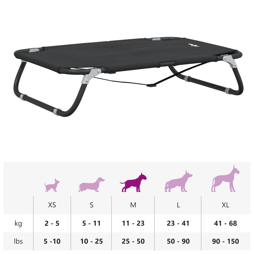 vidaXL Dog Bed Foldable Anthracite Oxford Fabric and Steel