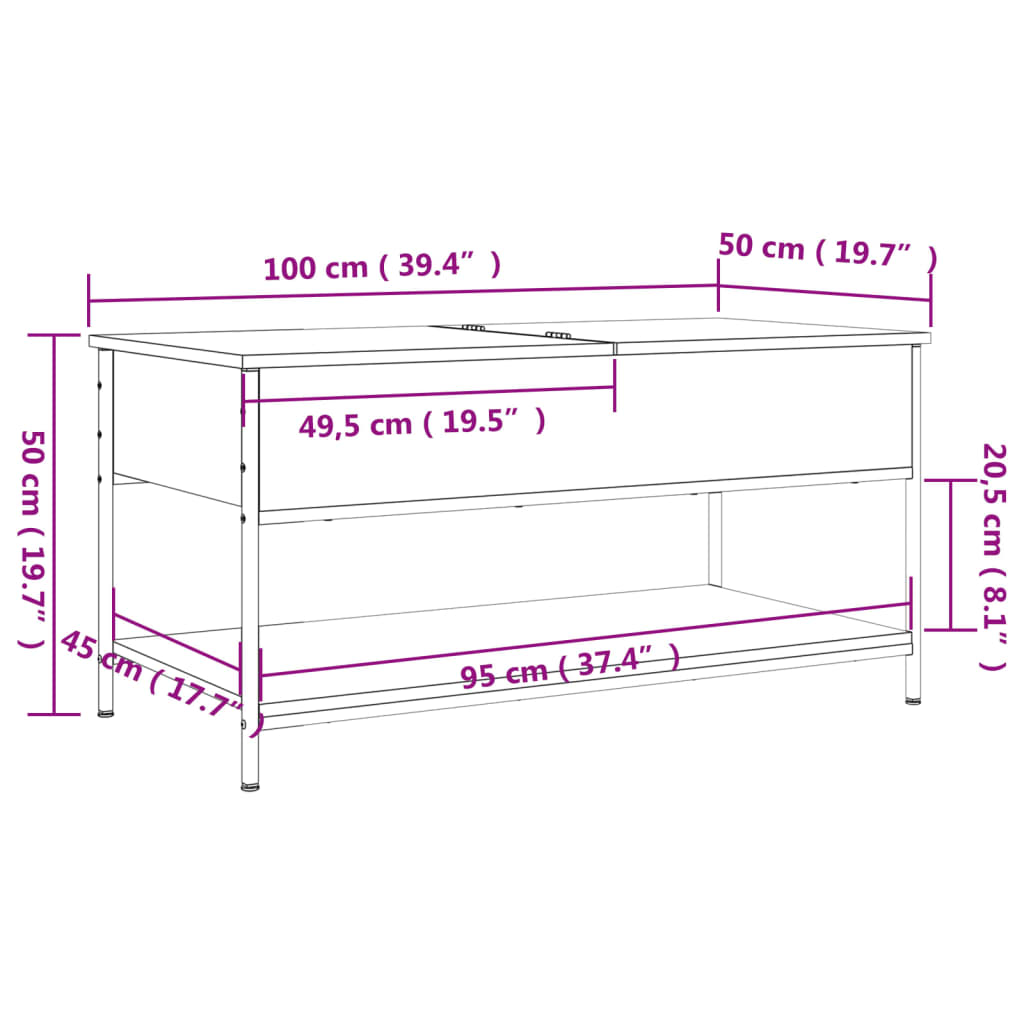 Coffee Table | Black | Engineered wood, metal | Medium | Coffee Table