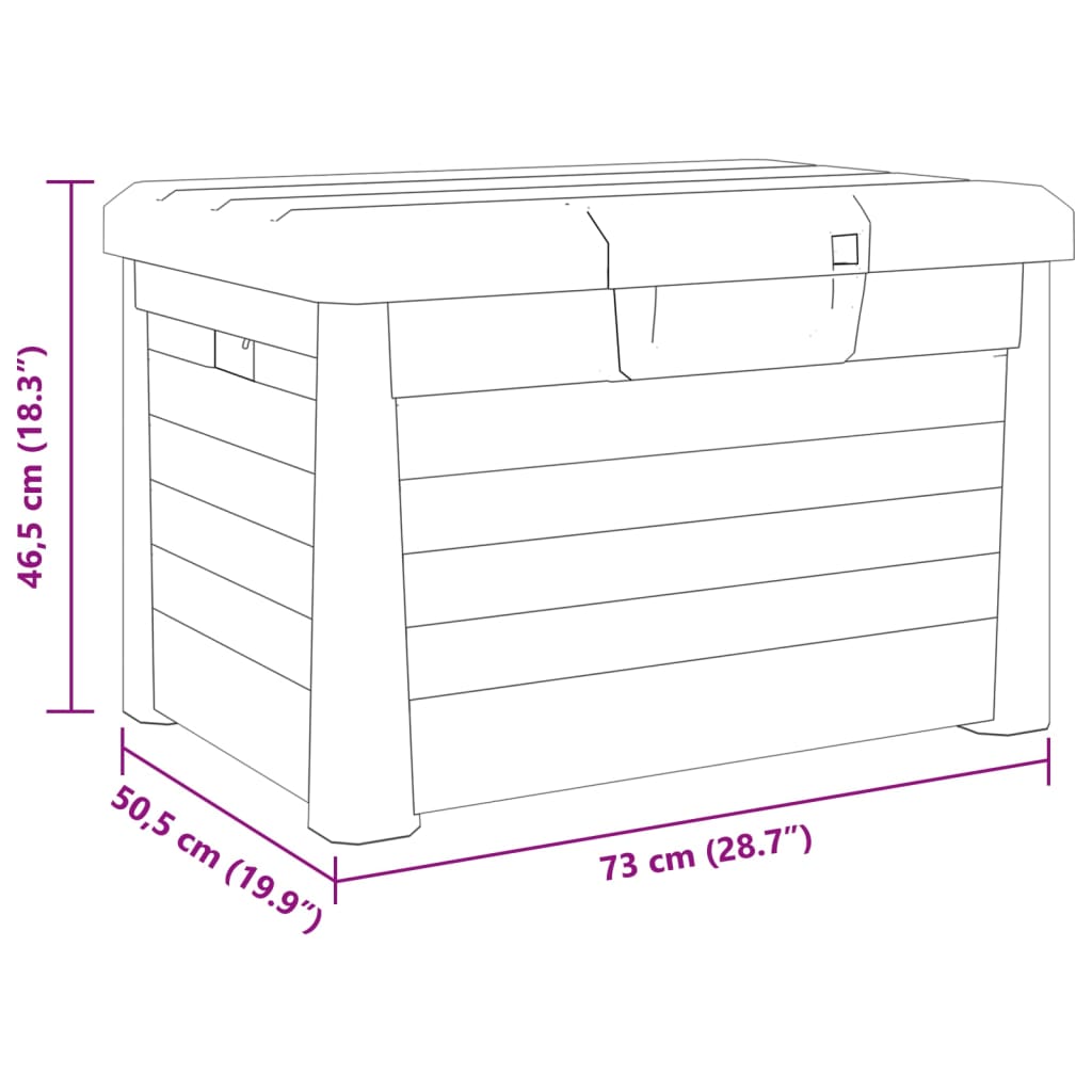 Outdoor Cushion Box Grey 73x50,5x46,5 cm Polypropylene