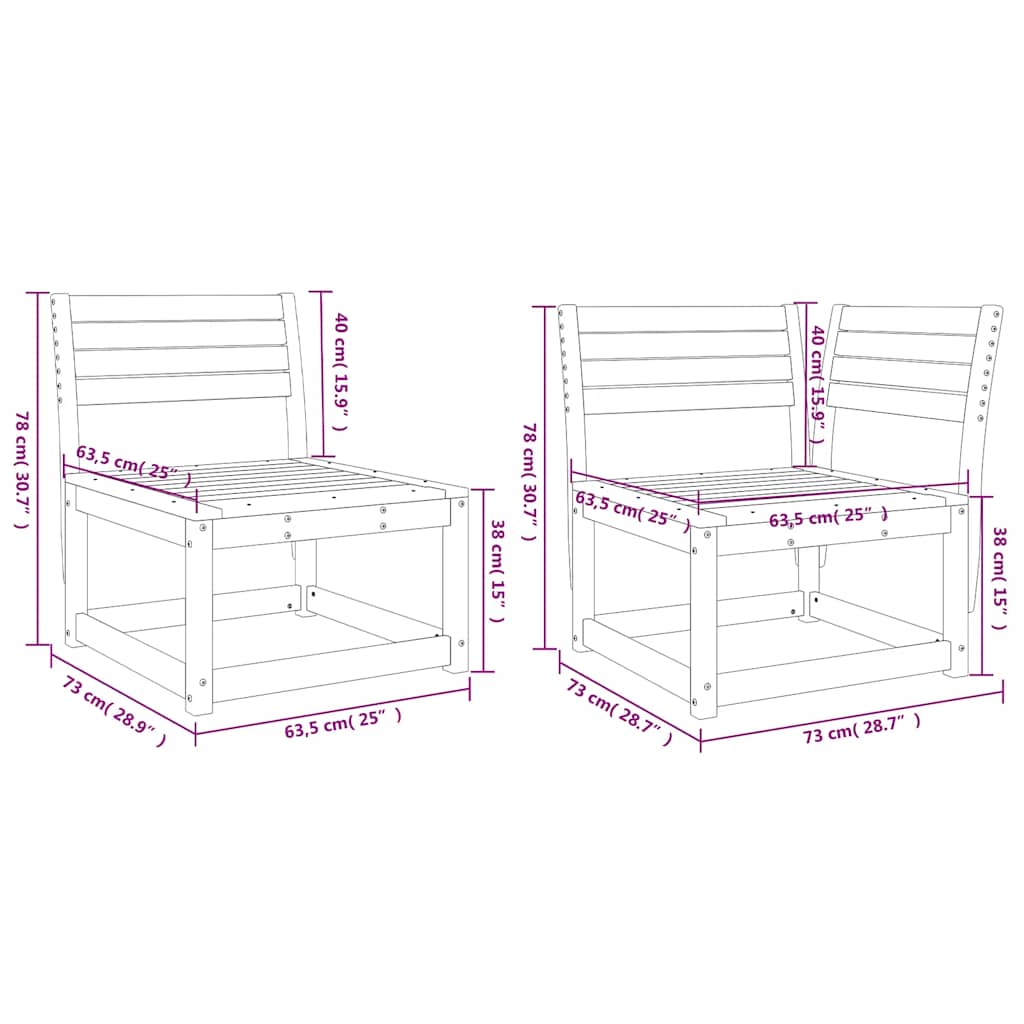 6 Piece Garden Sofa Set White Solid Wood Pine