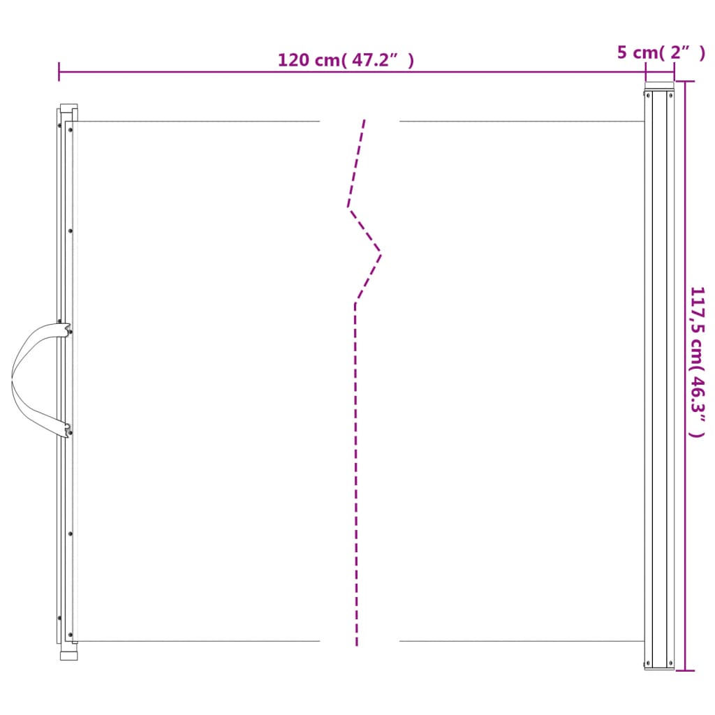 Retractable Pet Gate White 117,5x125 cm