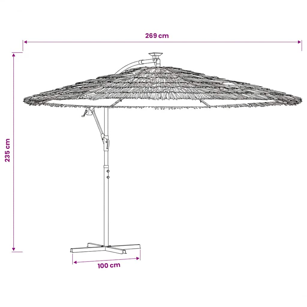 Garden Parasol with Steel Pole Brown 269x269x235 cm