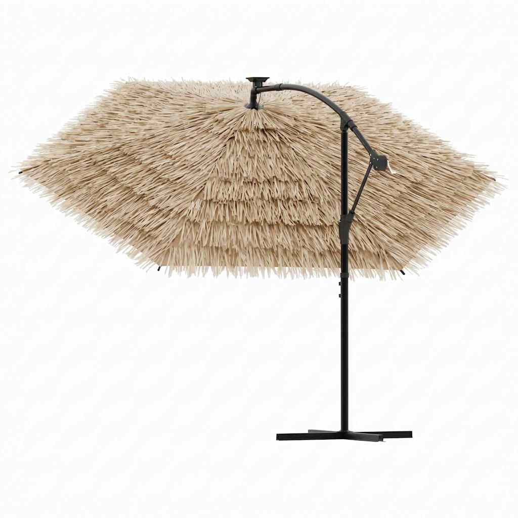 Garden Parasol with Steel Pole Brown 290x290x238 cm