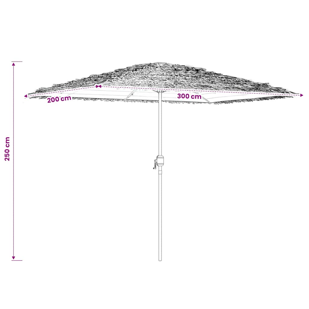 Garden Parasol with Steel Pole Brown 300x200x250 cm