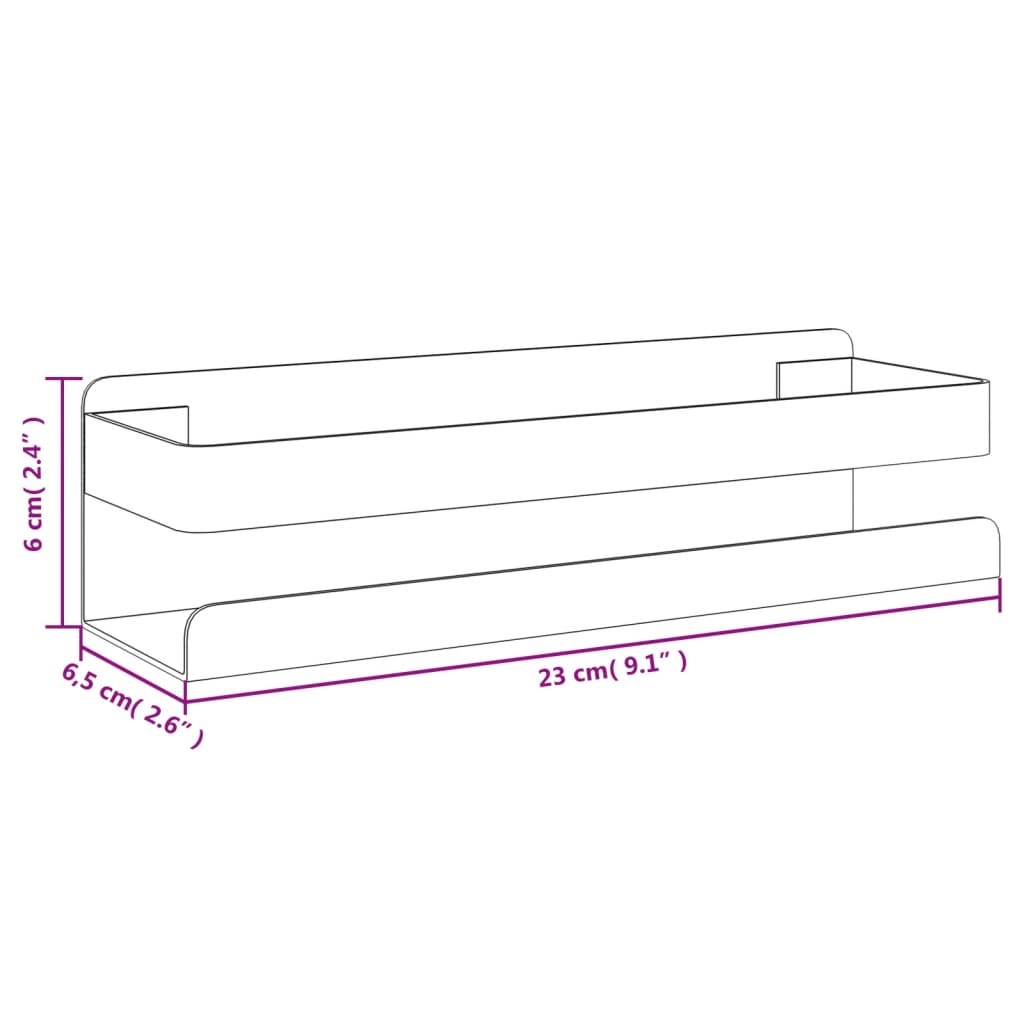 Shower Shelf Matt Black 23x6,5x6 cm Brushed 304 Stainless Steel