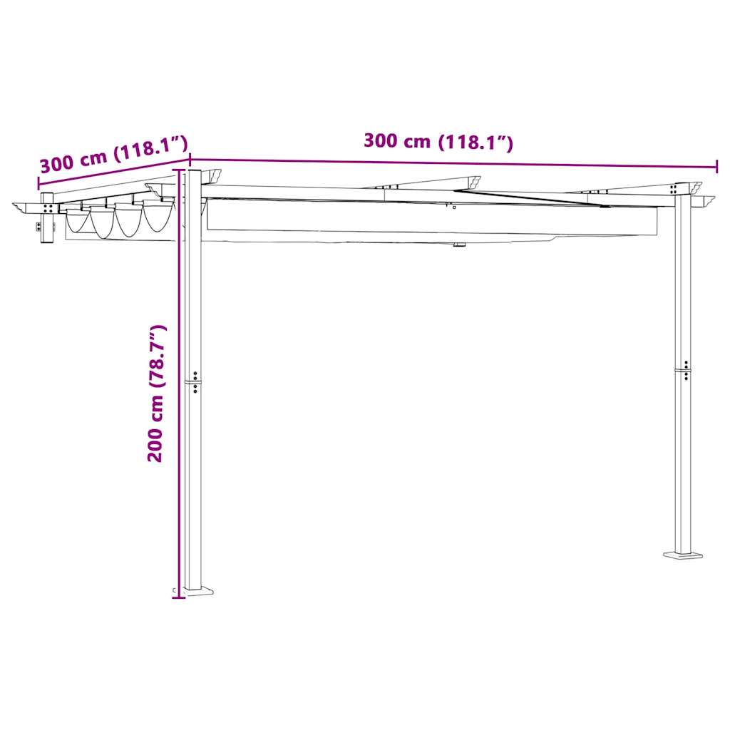 Gazebo 300 x 300 x 200 cm Cream Polyester