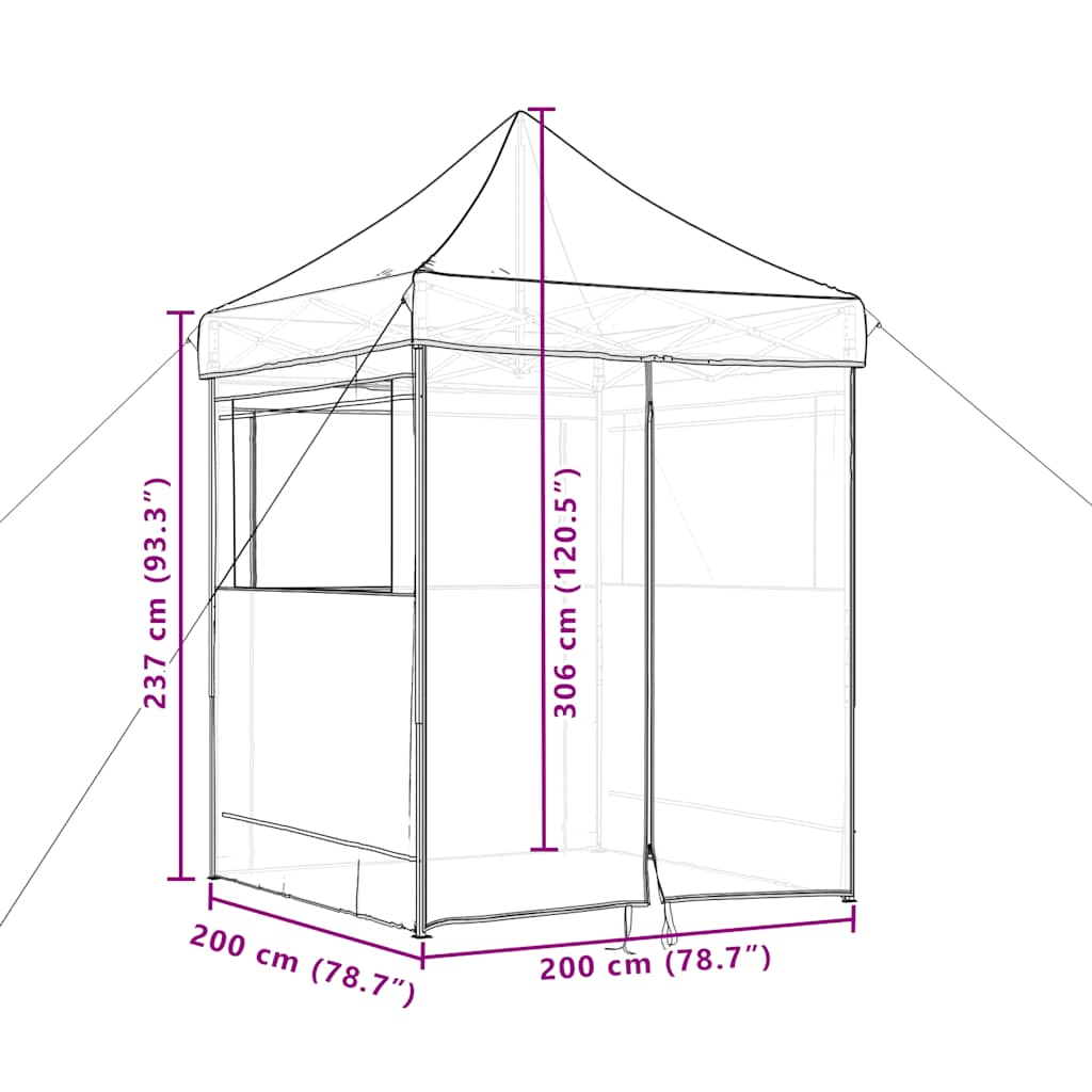 Foldable Party Tent Pop-Up with 4 Sidewalls Burgundy