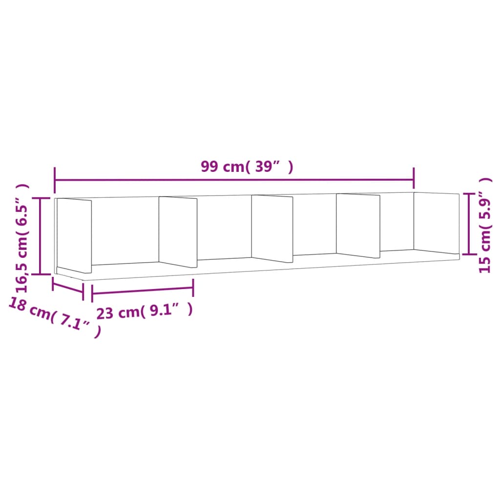 Wall Cabinets 2 pcs Grey Sonoma 99x18x16,5 cm Engineered Wood