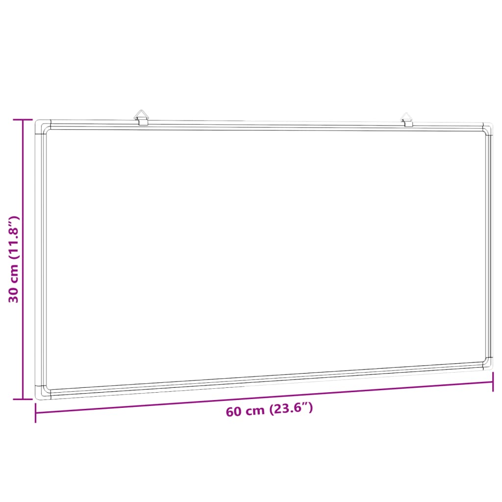 Magnetic Whiteboard 60x30x1,7 cm Aluminium