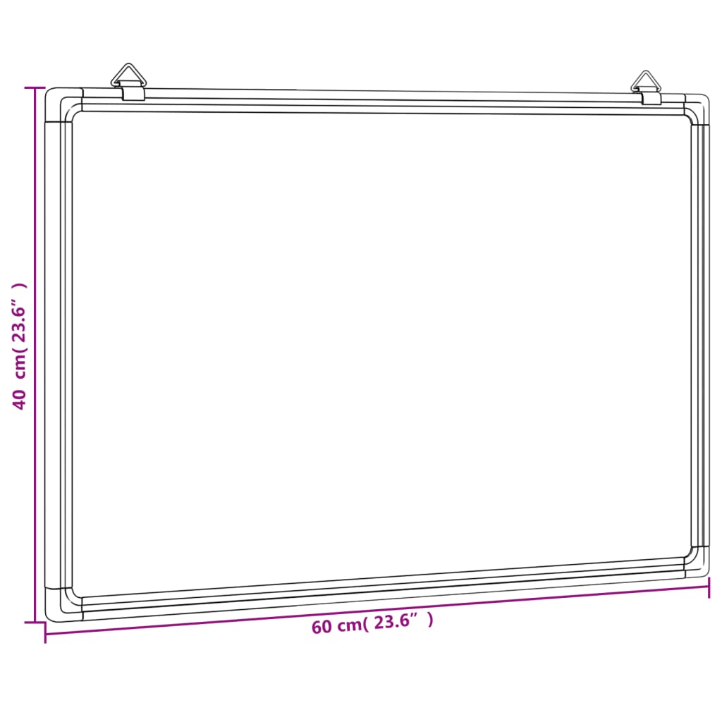 Magnetic Whiteboard 60x40x1,7 cm Aluminium