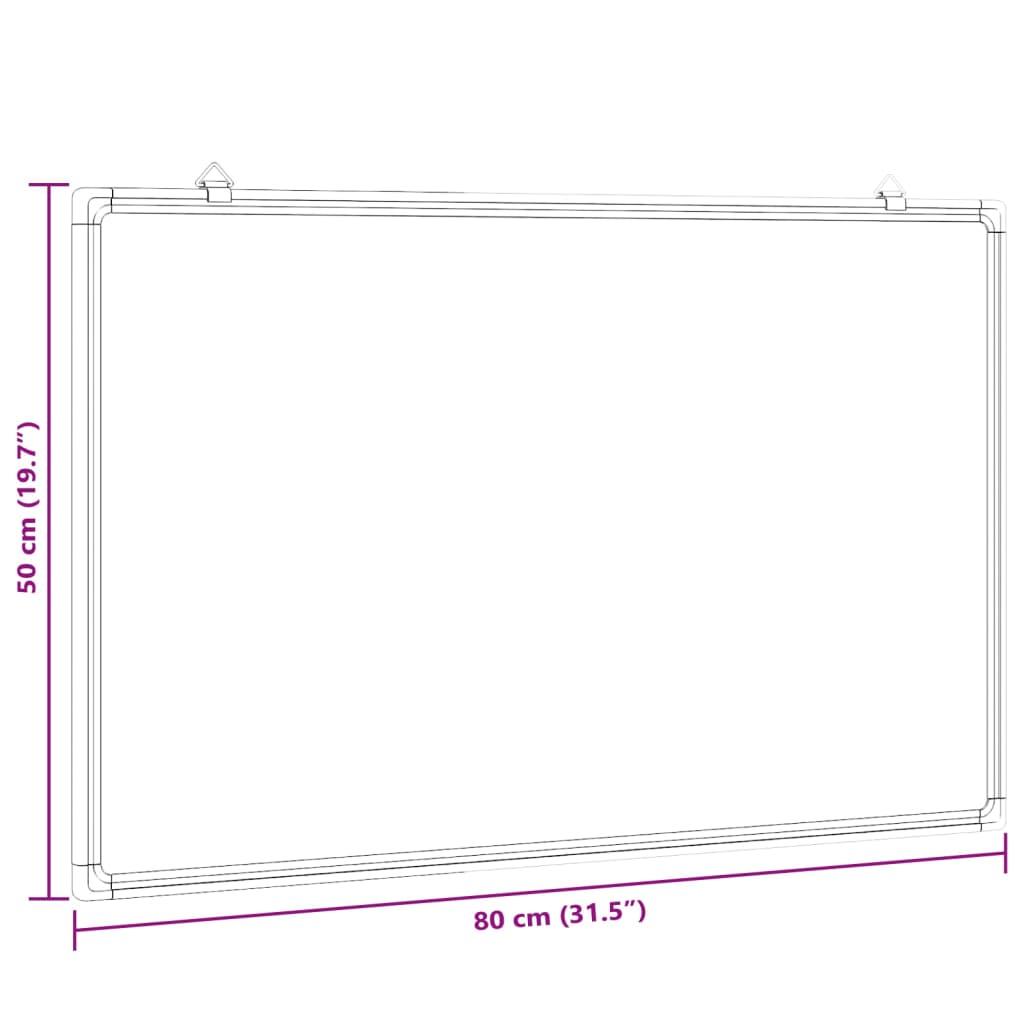 Magnetic Whiteboard 80x50x1,7 cm Aluminium