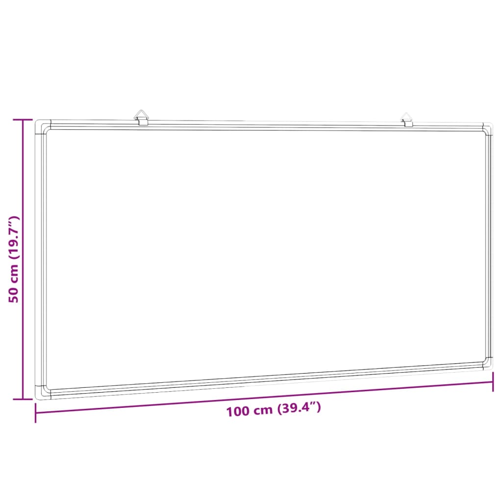 Magnetic Whiteboard 100x50x1,7 cm Aluminium