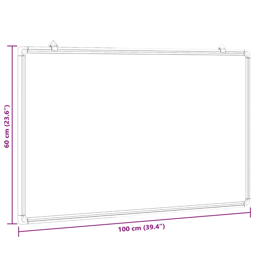 Magnetic Whiteboard 100x60x1,7 cm Aluminium