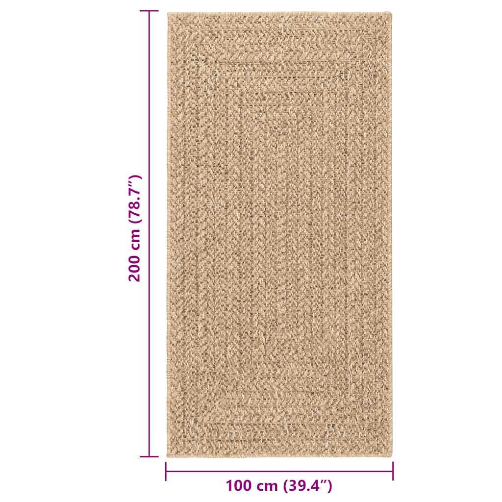 Rug ZIZUR 100x200 cm Jute Look Indoor and Outdoor