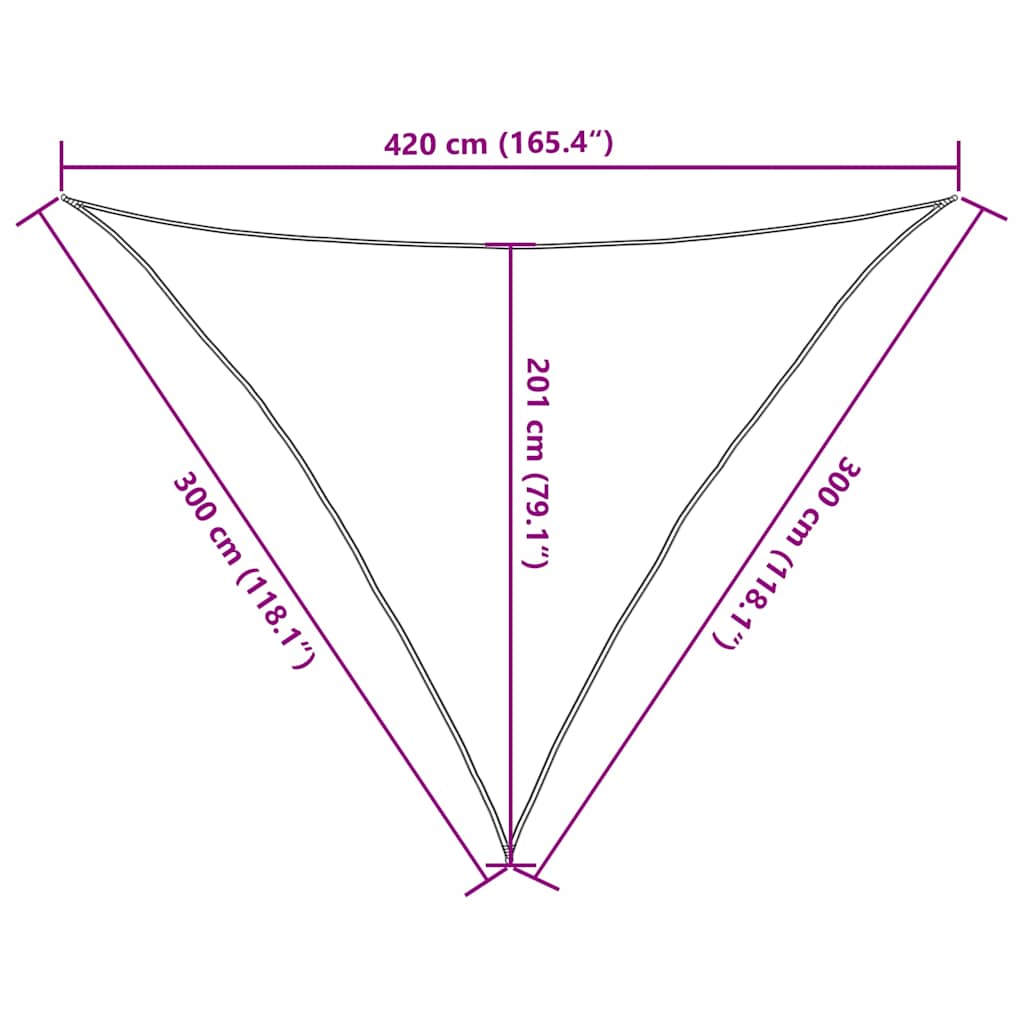 Sunshade Sail 160 g/m² Triangular Sand 3x3x4,2 m HDPE