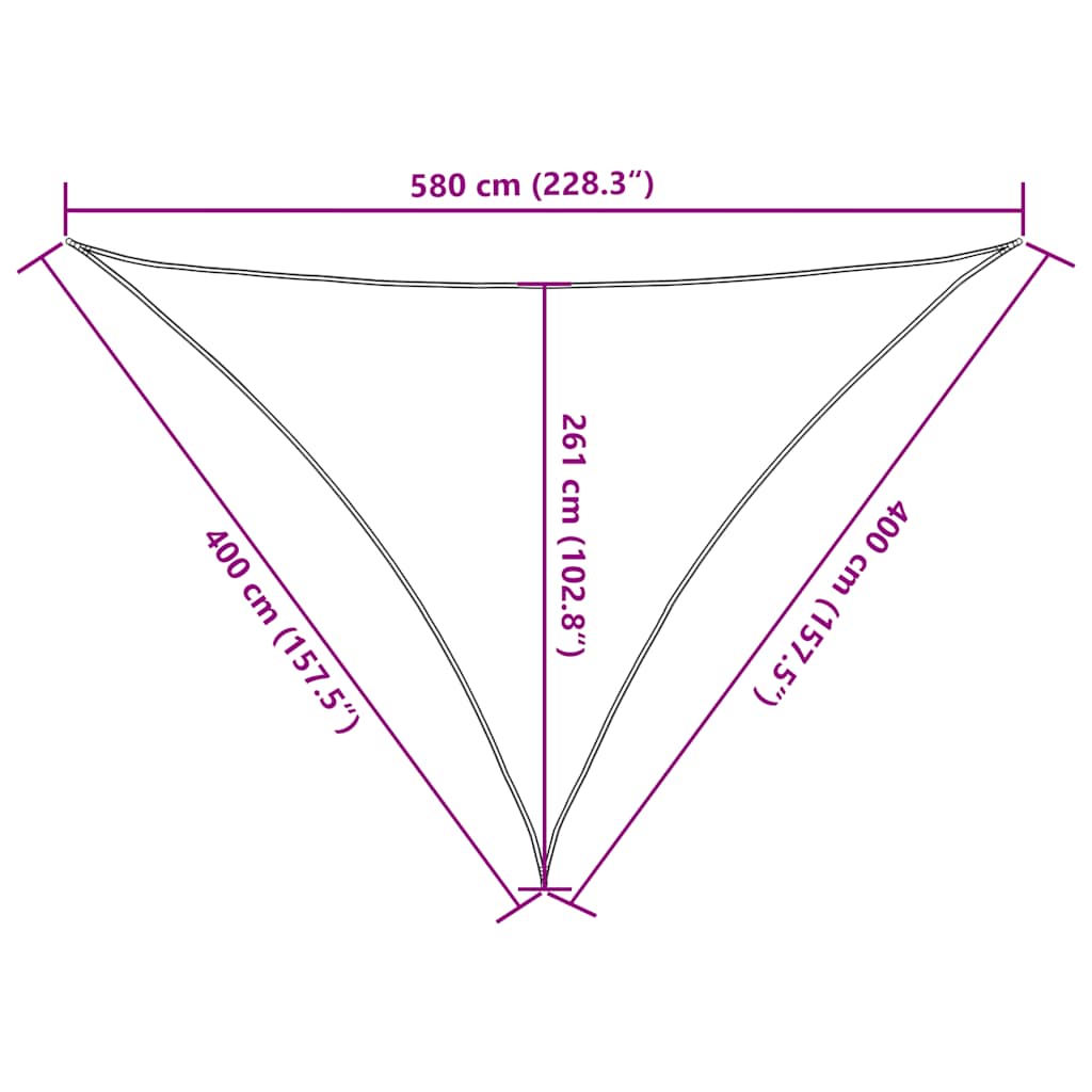 Sunshade Sail 160 g/m² Triangular Sand 4x4x5,8 m HDPE