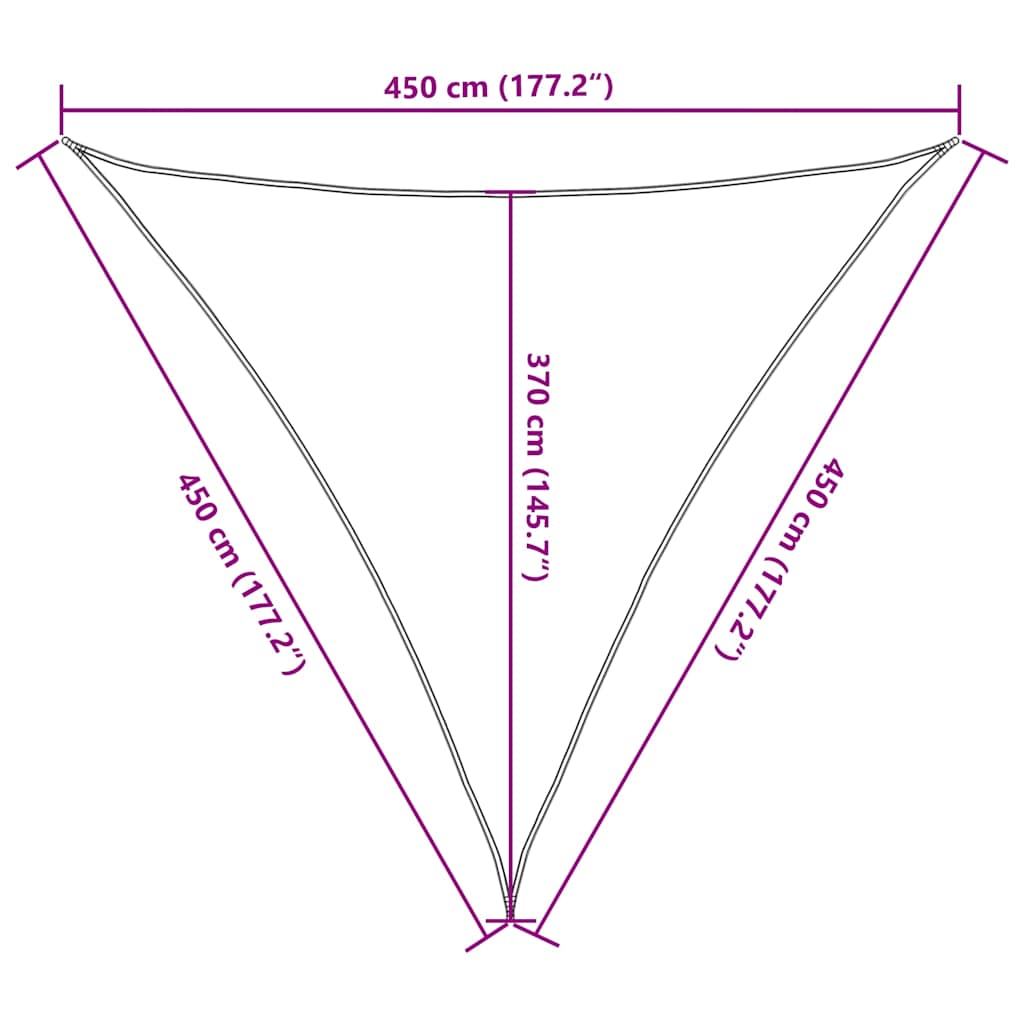 Sunshade Sail 160 g/m² Triangular Sand 4,5x4,5x4,5 m HDPE