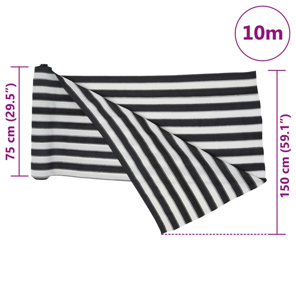 Privacy Net Anthracite and White 1,5x10 m HDPE 150 g/m²