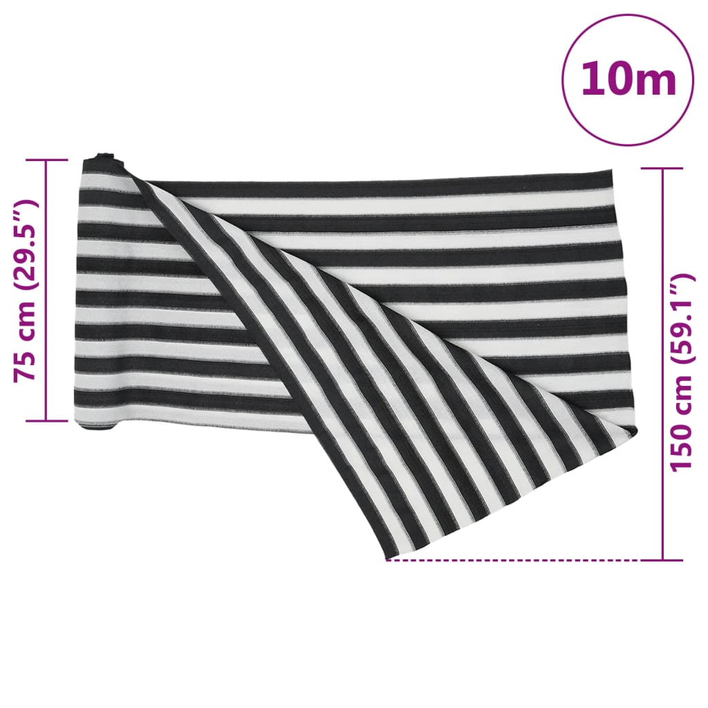 Privacy Net Anthracite and White 1,5x10 m HDPE 195 g/m²