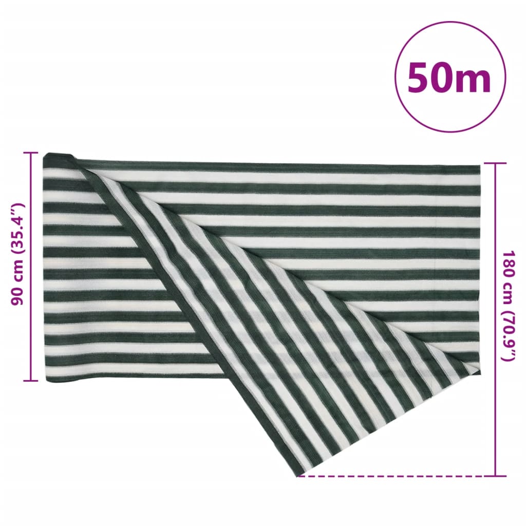 Privacy Net Green and White 1,8x50 m HDPE 75 g/m²
