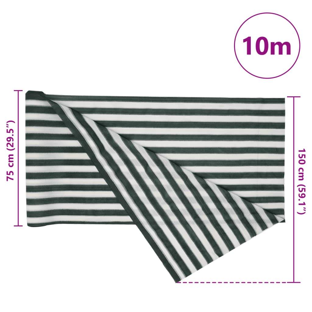 Privacy Net Green and White 1,5x10 m HDPE 150 g/m²