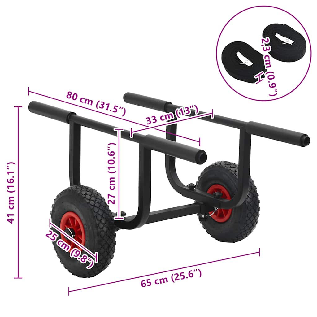 Kayak Trolley 90 kg Aluminium