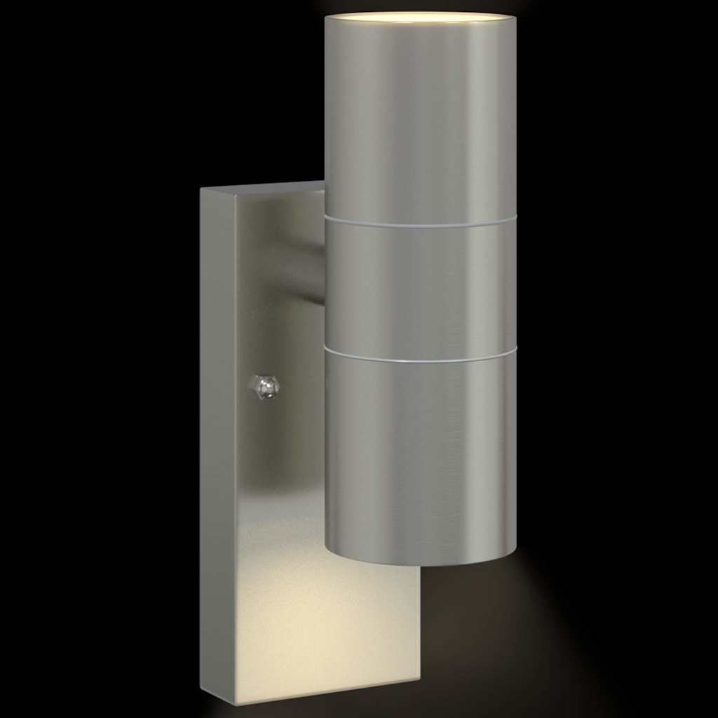 Outdoor Wall Light 2 pcs Silver 7 x 10 x 22 cm